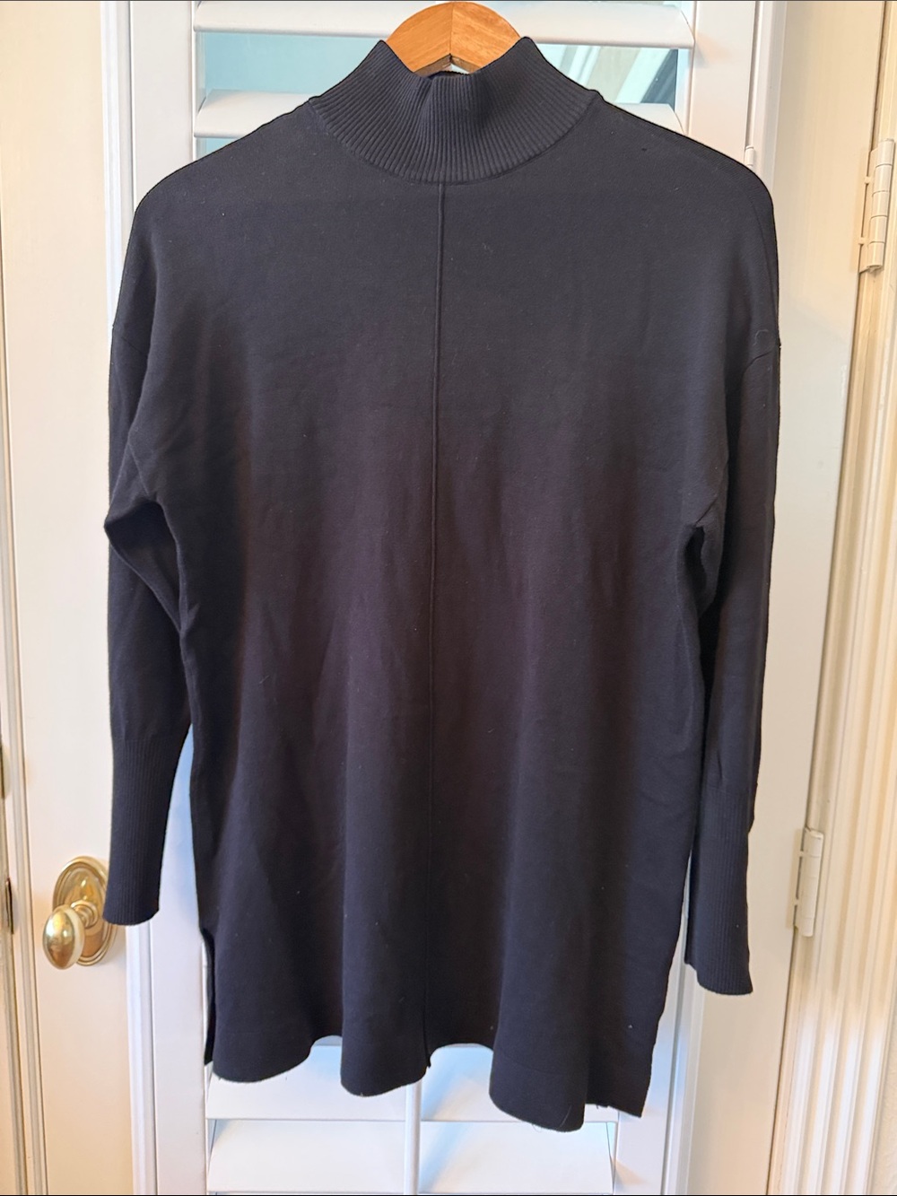Anne Klein Black Pin Mock Neck Tunic